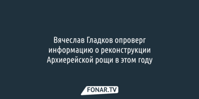 Архиерейскую рощу в Белгороде не будут реконструировать в 2024 году