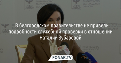 ​В белгородском правительстве не привели подробности служебной проверки в отношении Наталии Зубаревой
