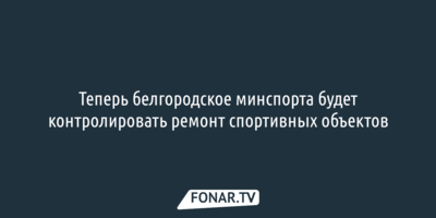 Теперь белгородское минспорта будет контролировать ремонт спортивных объектов