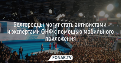 Белгородцы могут стать активистами и экспертами ОНФ с помощью мобильного приложения