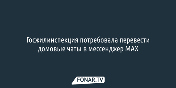 Госжилинспекция потребовала перевести домовые чаты белгородцев в мессенджер MAX
