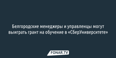 Белгородские менеджеры и управленцы поборются за гранты на обучение в «СберУниверситете»