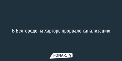 В Белгороде на Харгоре прорвало канализацию