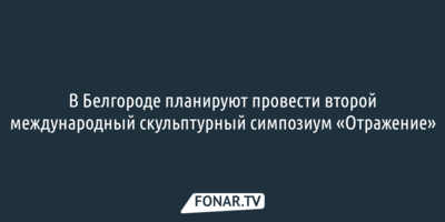 В Белгороде планируют провести второй международный скульптурный симпозиум «Отражение»