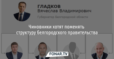 Чиновники хотят поменять структуру белгородского правительства
