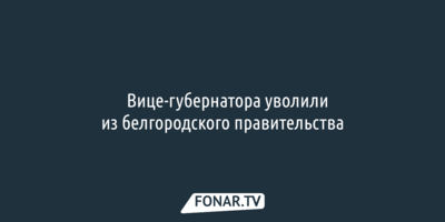 ​Вице-губернатора уволили из белгородского правительства