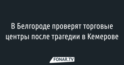 Константин Полежаев поручил проверить торговые центры Белгорода после трагедии в Кемерове
