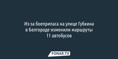 Из-за боеприпаса на улице Губкина в Белгороде изменили маршруты 11 автобусов