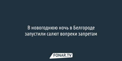 В новогоднюю ночь в Белгороде запустили салют вопреки запретам