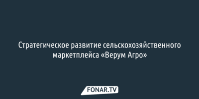 Стратегическое развитие сельскохозяйственного маркетплейса «Верум Агро» [erid: 2VfnxvLMhfN]