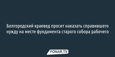 Белгородский краевед просит наказать справившего нужду на месте фундамента старого собора рабочего