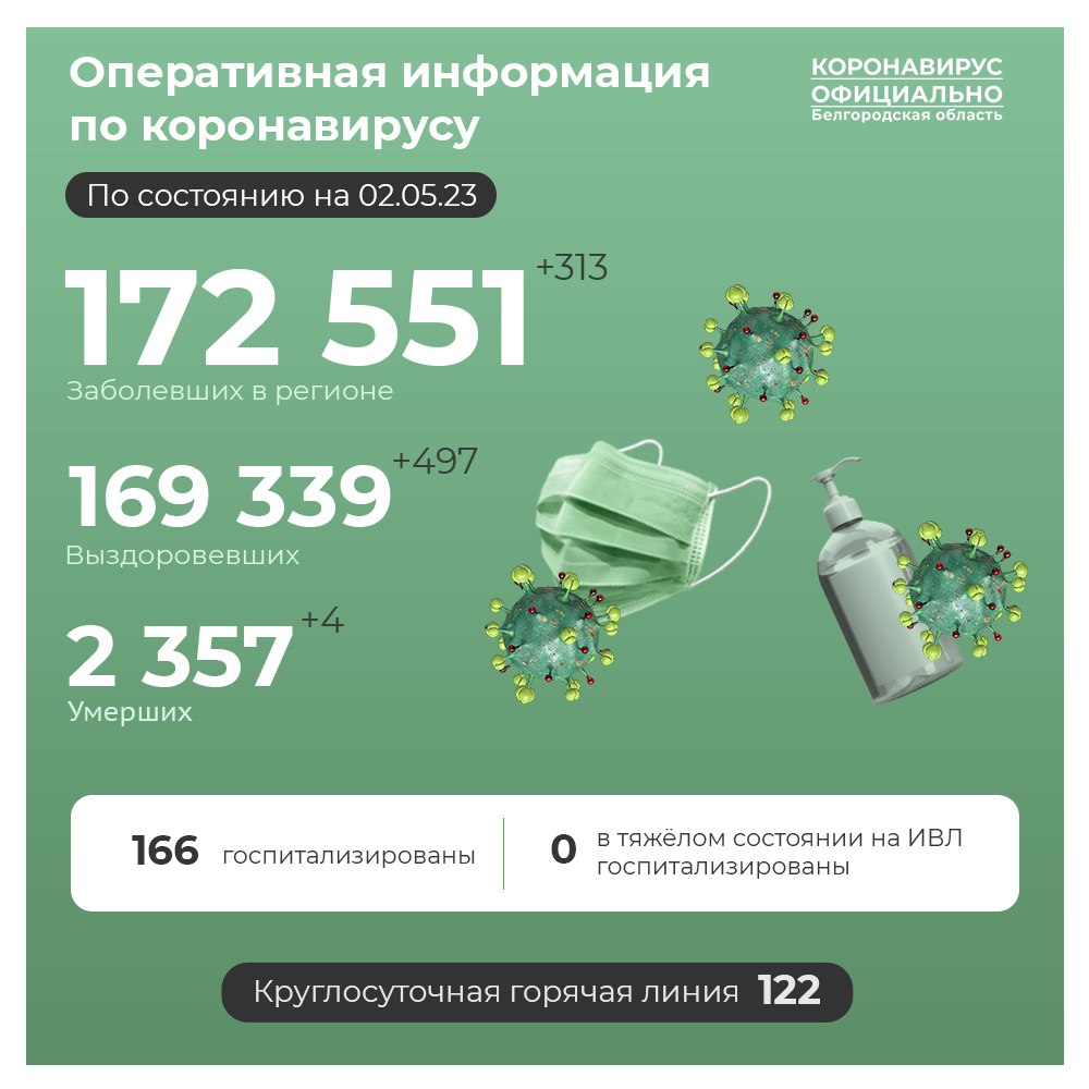 За время пандемии ковида в Белгородской области скончалось 2 357 человек