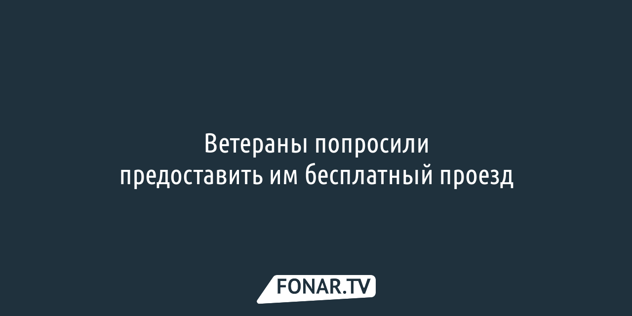 В Белгородской области расширят транспортные льготы для ветеранов боевых  действий — FONAR.TV