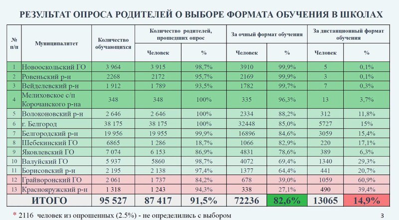 В Белгороде завершился опрос родителей о формате обучения в школах